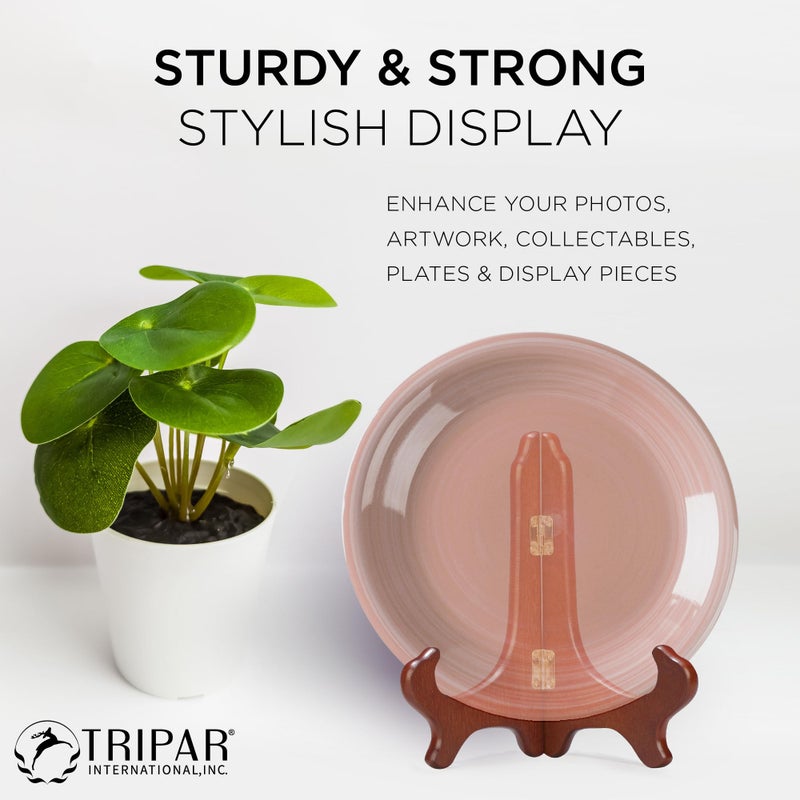 TRIPAR 9 Inch Wooden Plate Display Stand Picture Easel Stand - Image 5